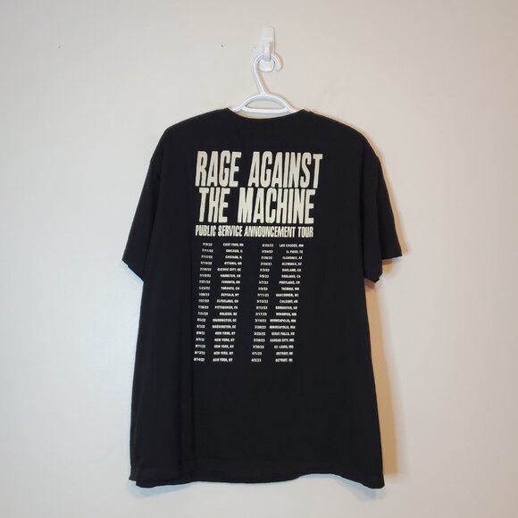 Rage Against The Machine Public Service Announcement Tour Shirt Black Size 2XL - Picture 2 of 5